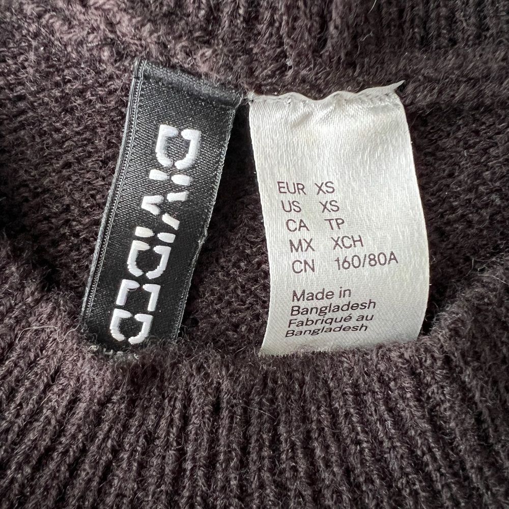 H&M Divided Black Oversized Crewneck Knit Sweater XS - Picture 3 of 5